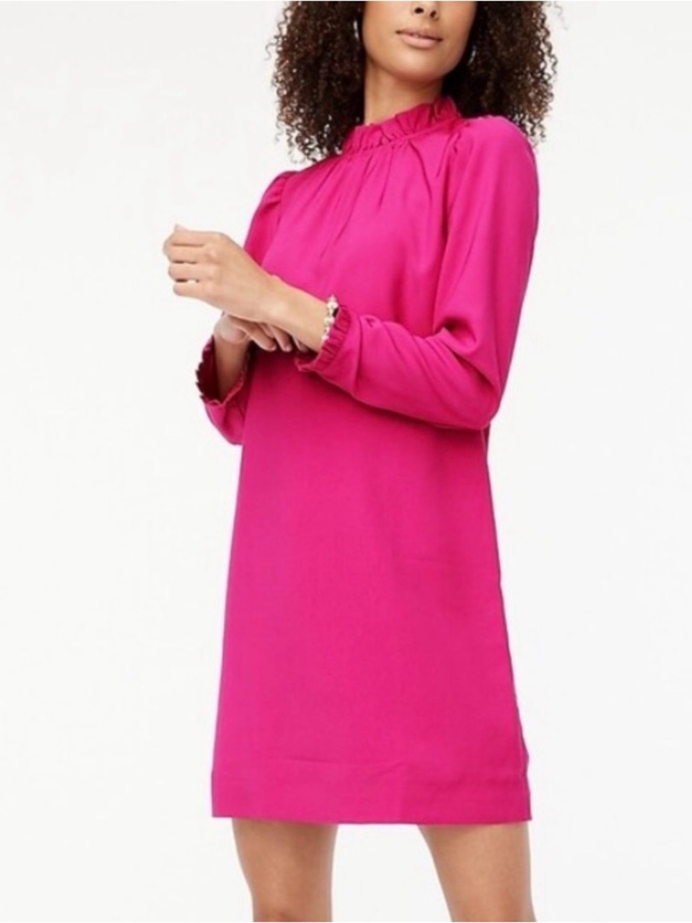 EUC - J.Crew Factory Ruffleneck shift dress